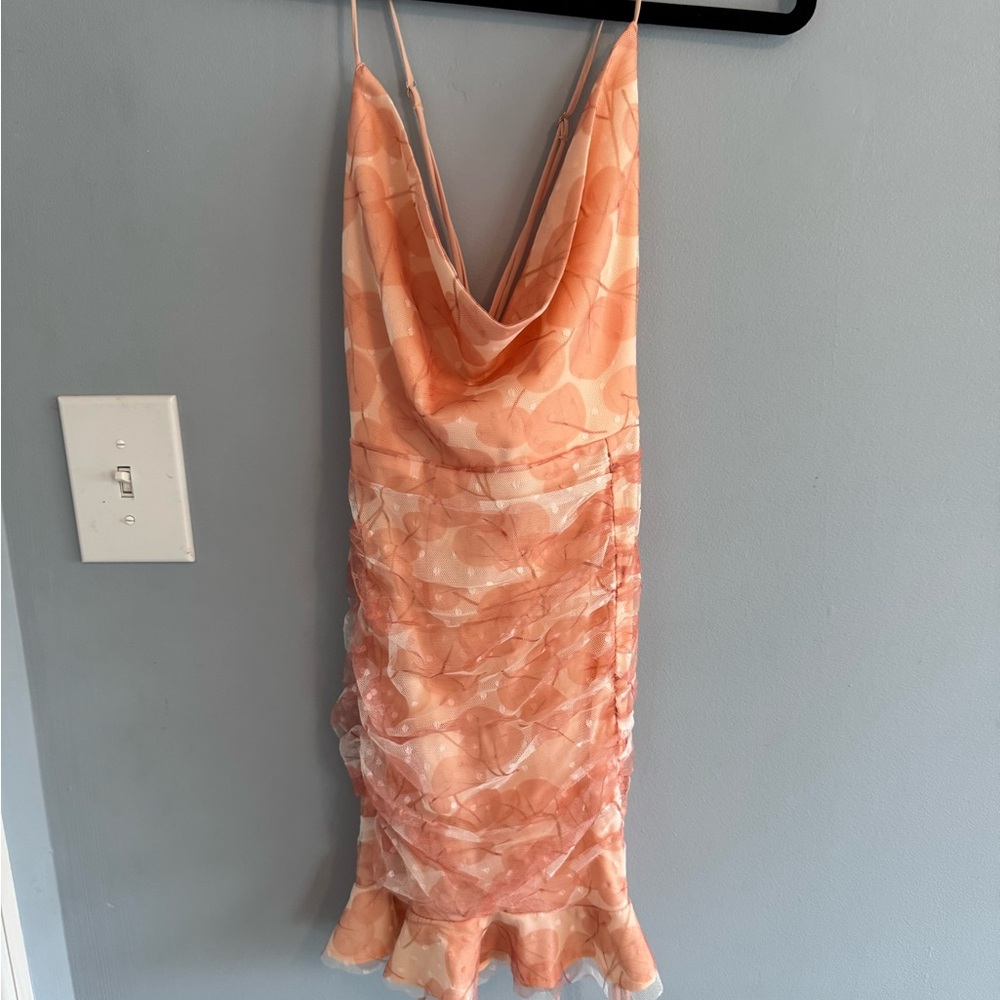 Elegant Peach Mini Dress